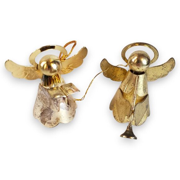 Lot of 3 VTG Angel Ornaments & Figurine Porcelain Tin Christmas Kitsch Decor - Picture 15 of 16